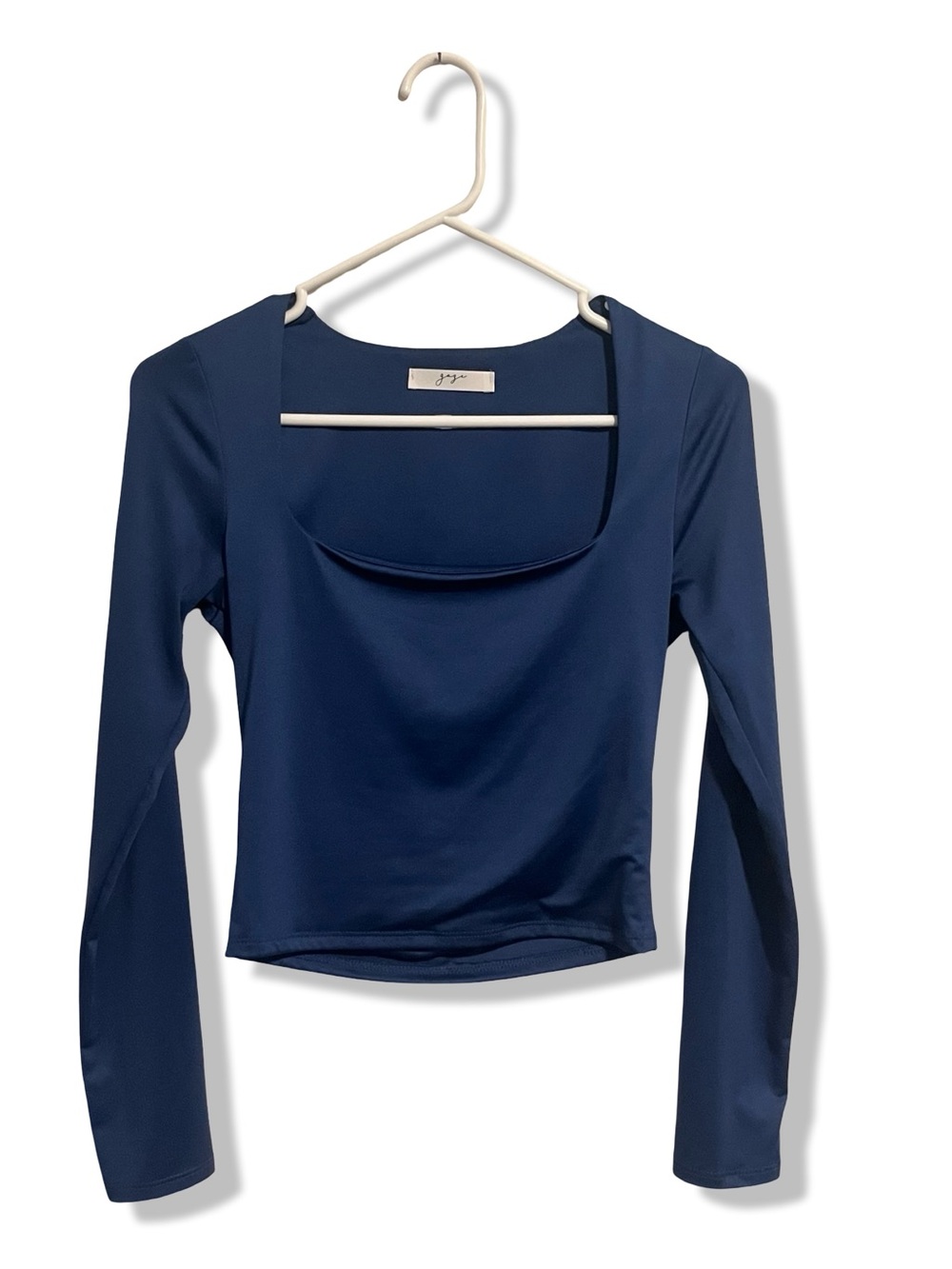 Gaze Navy Long-Sleeve Square Neck Top